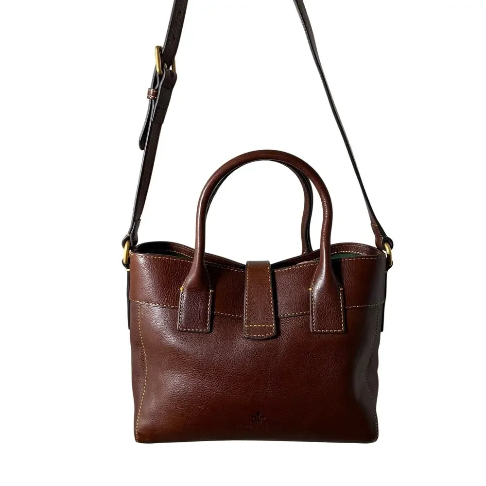 Dooney & Bourke Florentine Small Barlow Satchel Chestnut Leather Crossbody